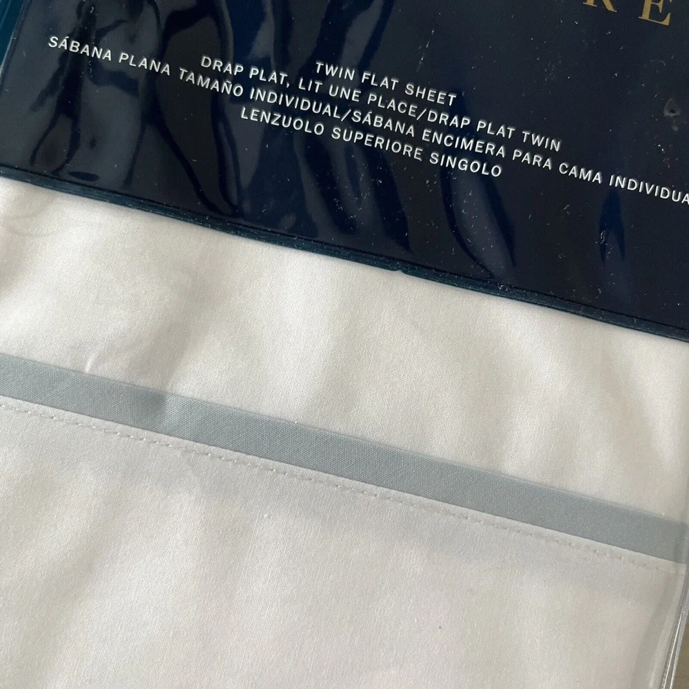 Ralph Lauren Palmer Home Bedding Flat Sheet Oxford Blue White TWIN‎